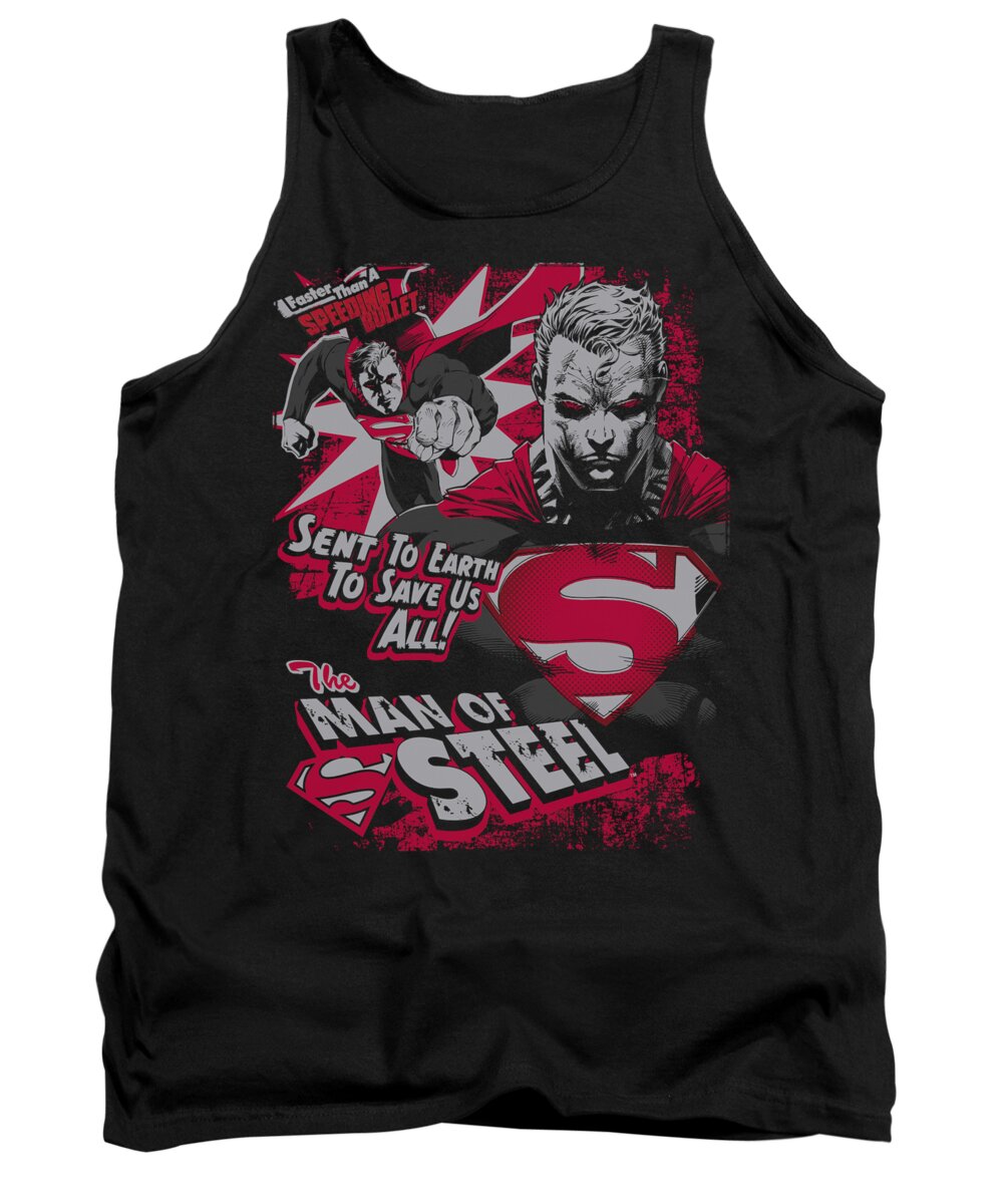Superman Tank Top featuring the digital art Superman - Save Us All by Brand A