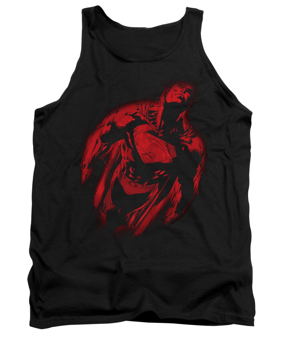 Superman Tank Top featuring the digital art Superman - Sprayed Supes by Brand A