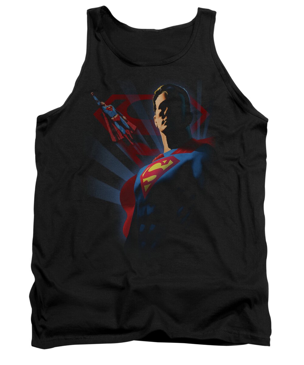 Superman Tank Top featuring the digital art Superman - Super Deco by Brand A