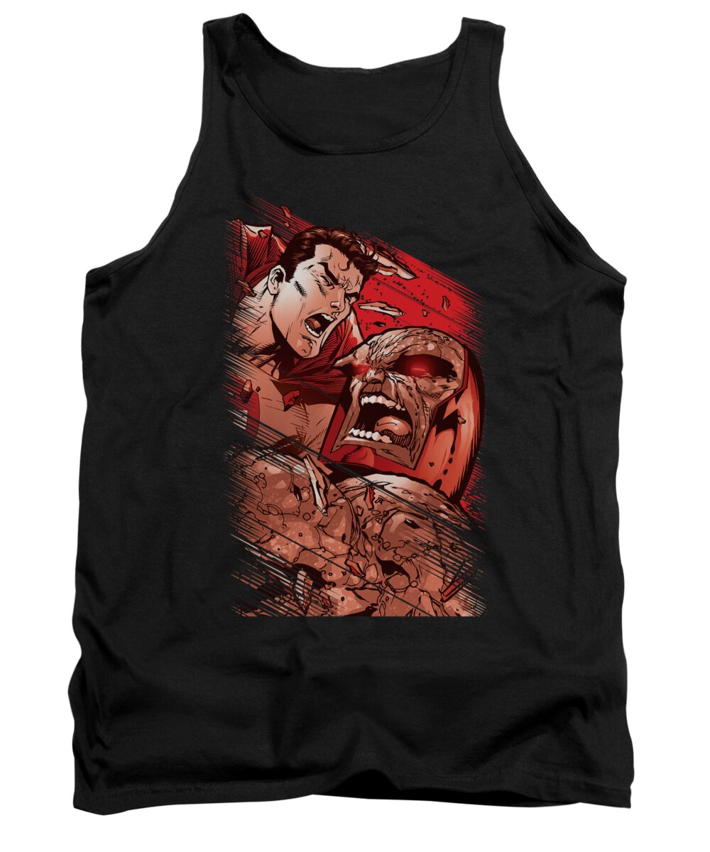 Superman Tank Top featuring the digital art Superman - Supes Vs Darkseid by Brand A
