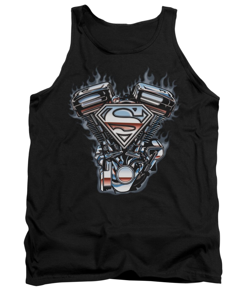 Superman Tank Top featuring the digital art Superman - V Twin Logo by Brand A