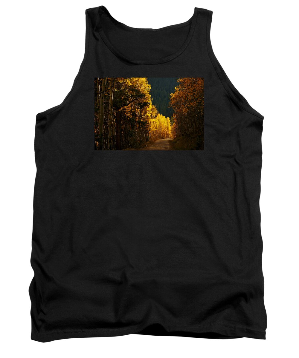 Altitude10k Photography Tank Top featuring the photograph The Golden Road by Jeremy Rhoades