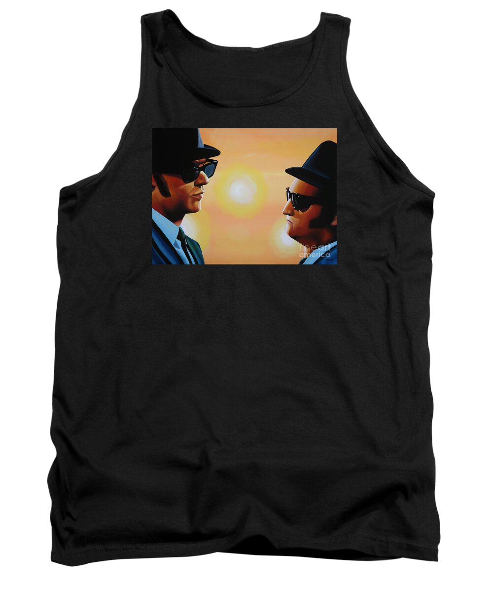 The Blues Brothers Tank Top featuring the painting The Blues Brothers by Paul Meijering