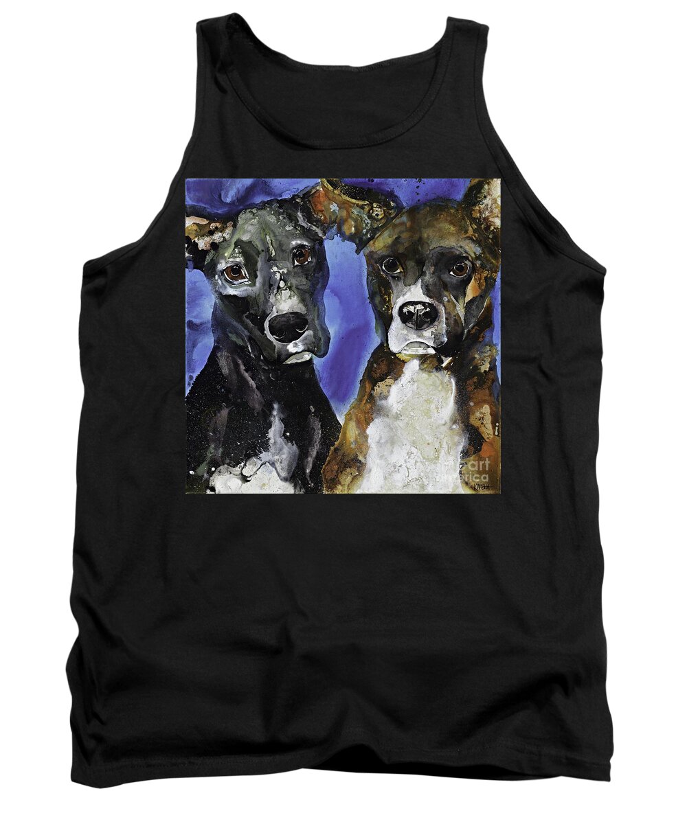Dogs Tank Top featuring the painting The Boys by Kasha Ritter