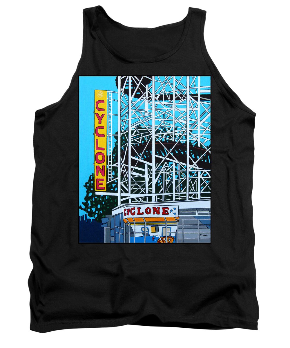 The Cyclone Tank Top featuring the painting The Cyclone by Mike Stanko