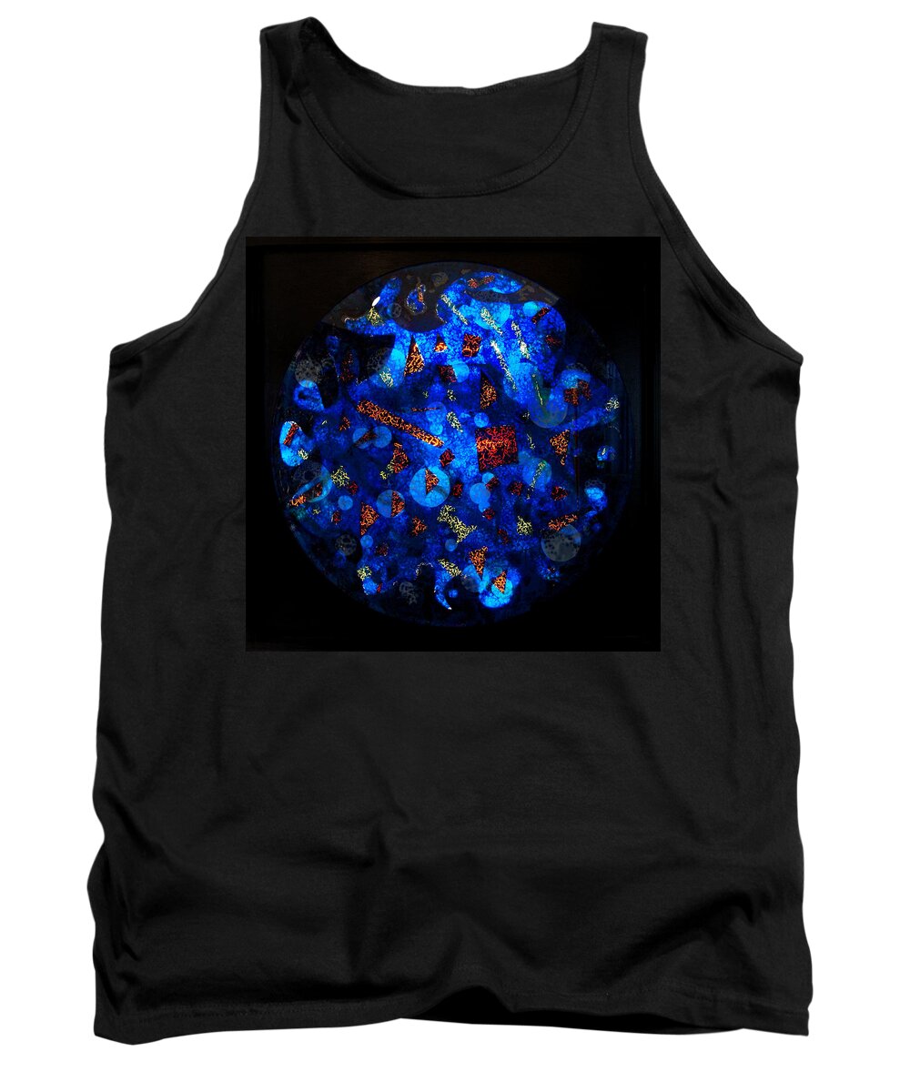 Fish Tank Tank Top featuring the mixed media The Deep Three by Christopher Schranck
