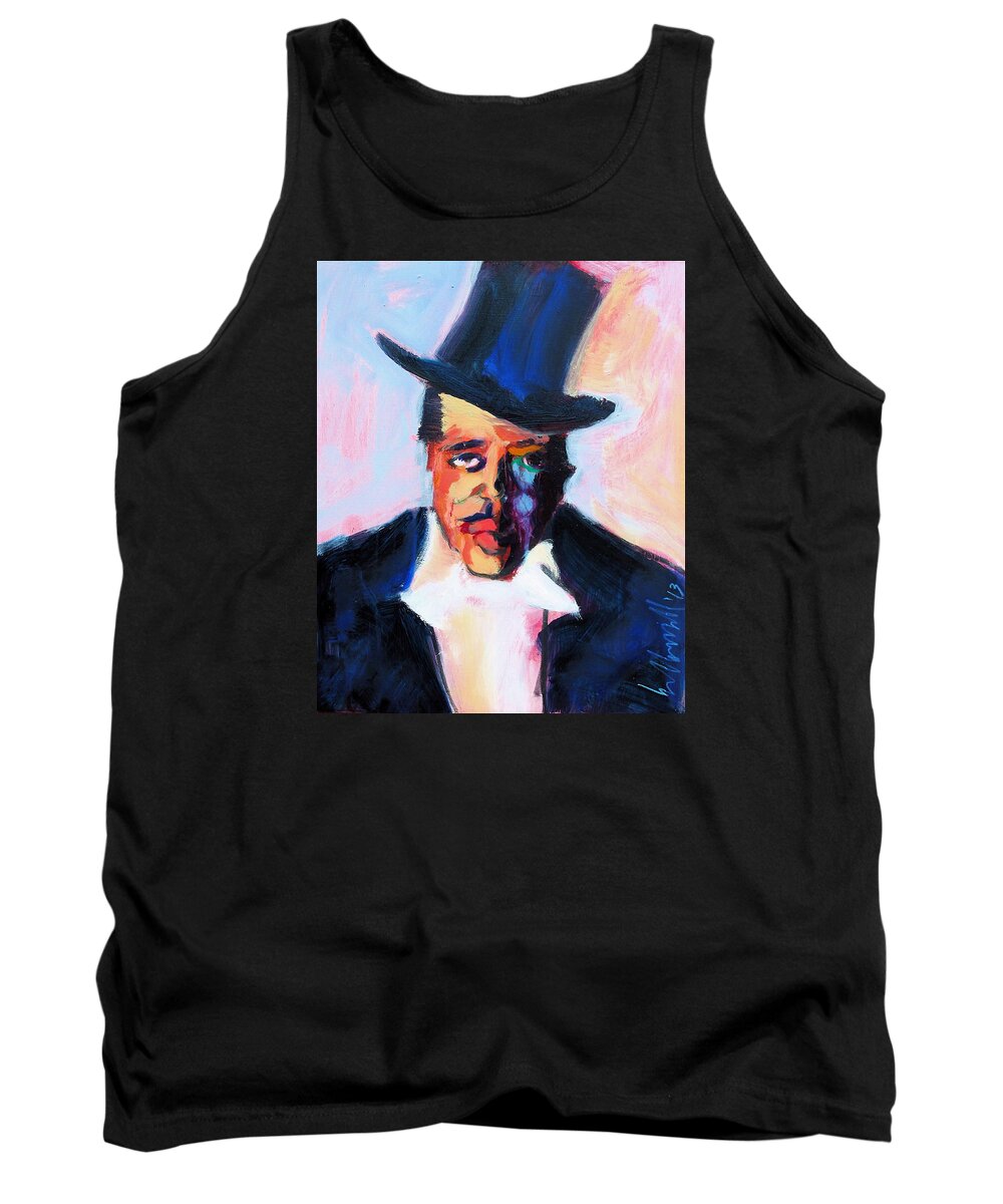 Duke Ellington Tank Top featuring the painting The Duke by Les Leffingwell