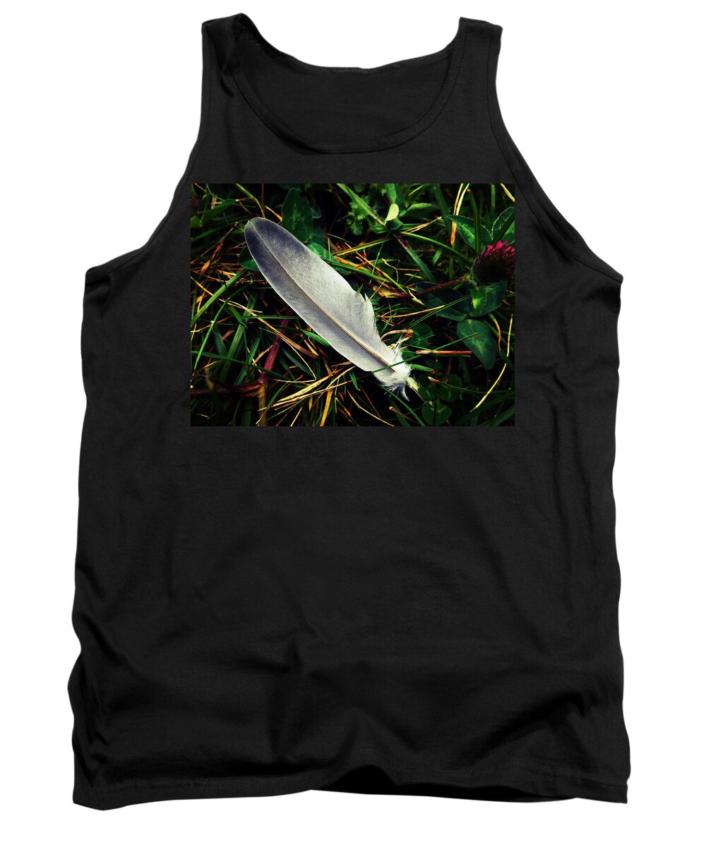 Fallen Tank Top featuring the photograph The Fallen Feather by Zinvolle Art
