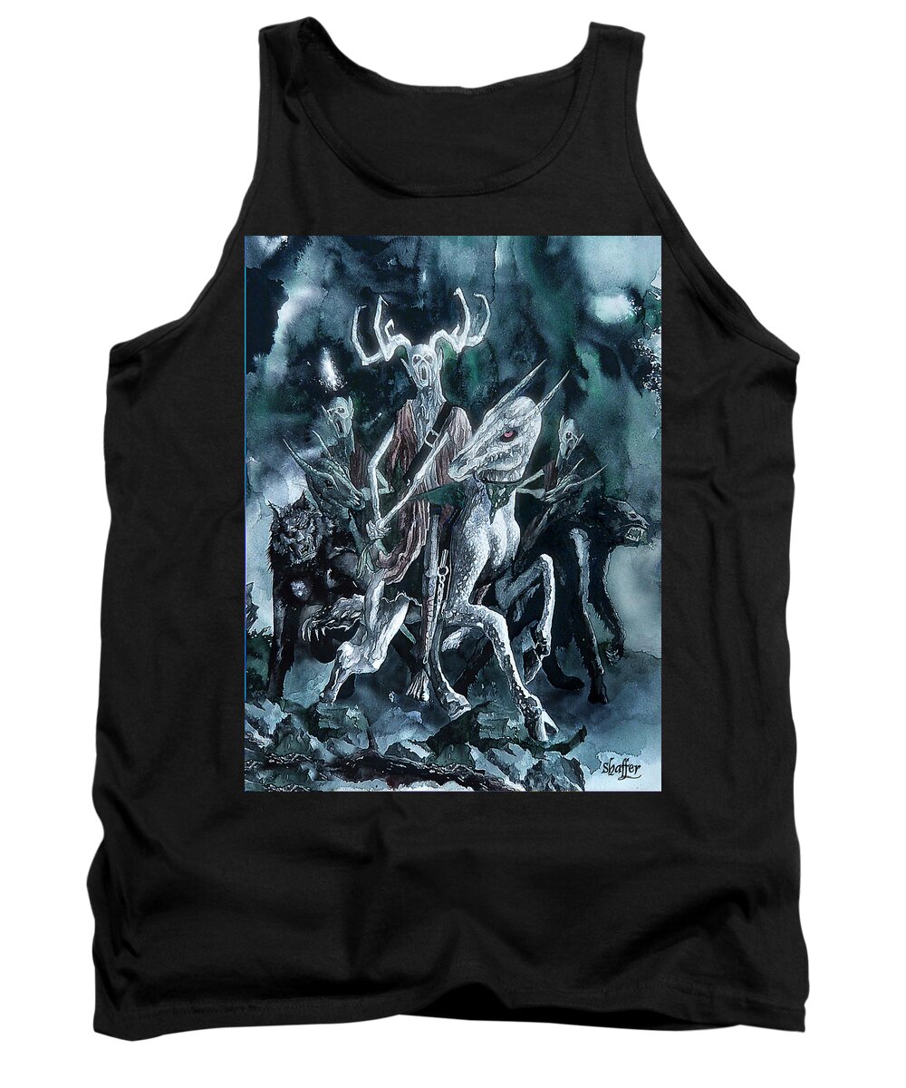 The Horned King Tank Top featuring the painting The Horned King by Curtiss Shaffer
