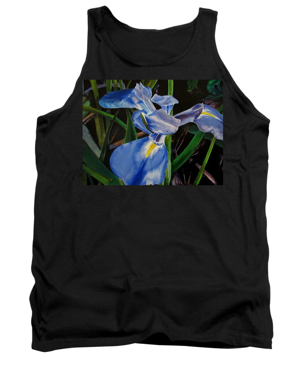 Iris Tank Top featuring the painting The Iris by John Duplantis