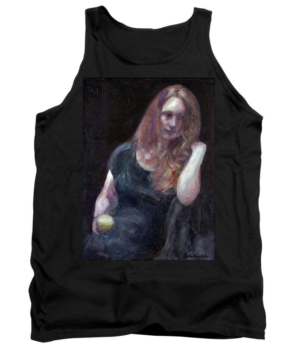 Portrait Tank Top featuring the painting The Offering - Sale on Original Painting - Framed by Quin Sweetman