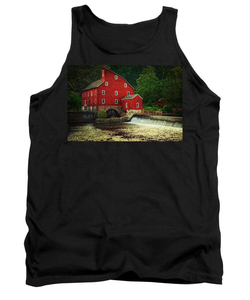 Clinton Tank Top featuring the photograph The Old Red Mill by Debra Fedchin