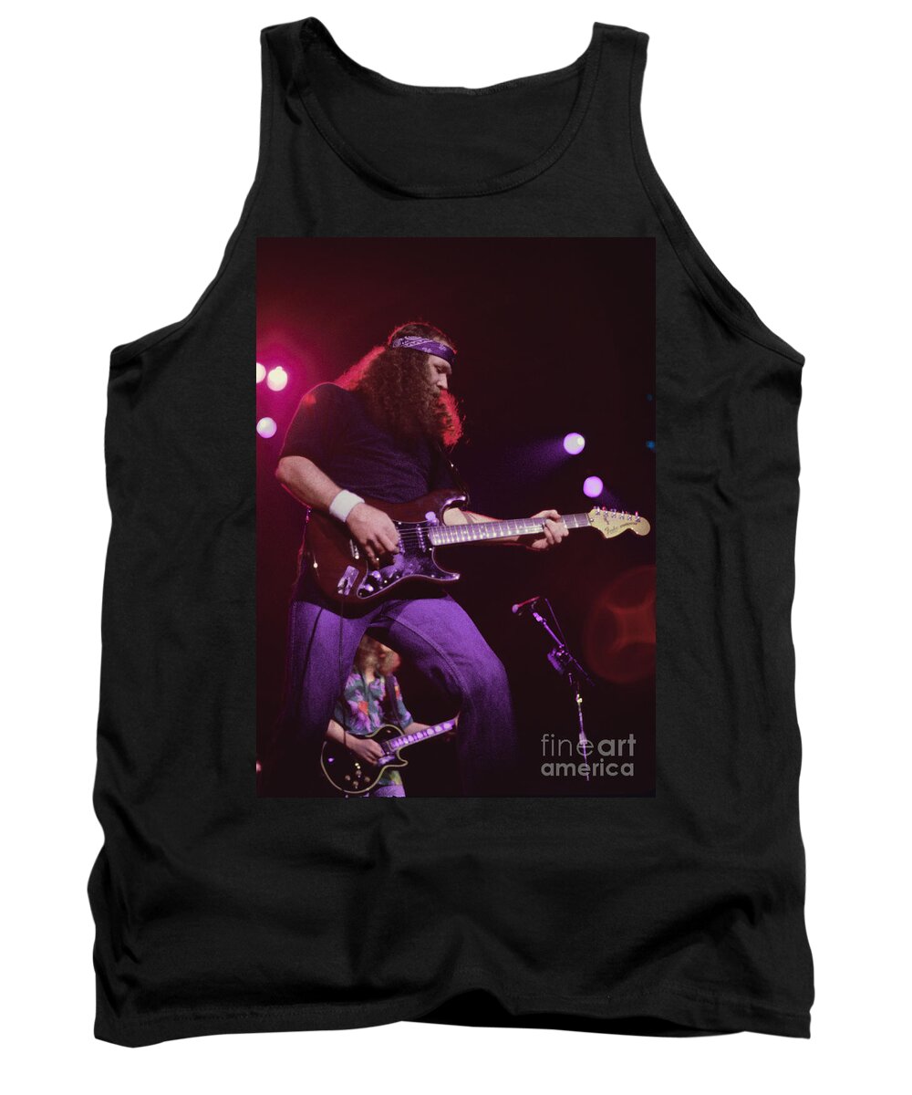 The Outlaws Tank Top featuring the photograph The Outlaws - Hughie Thomasson at Oakland Coliseum by Daniel Larsen