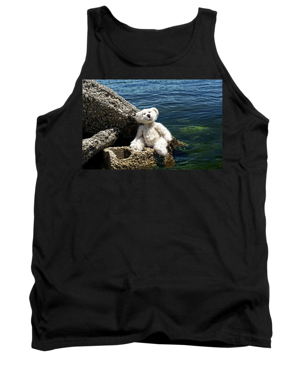Bear Tank Top featuring the painting The Philosopher - Teddy Bear Art By William Patrick and Sharon Cummings by Sharon Cummings