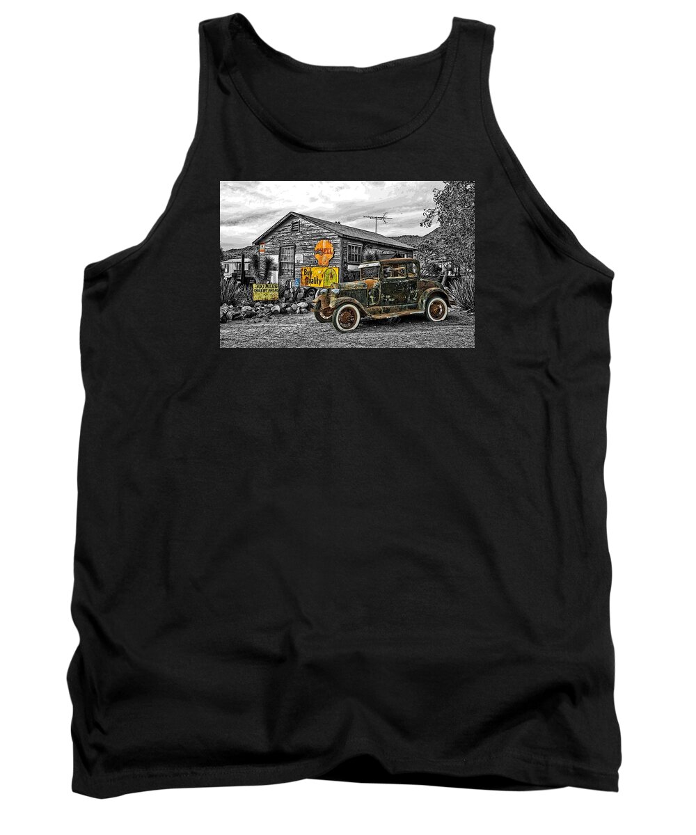 Vintage Car Tank Top featuring the digital art The Resting Place by I'ina Van Lawick