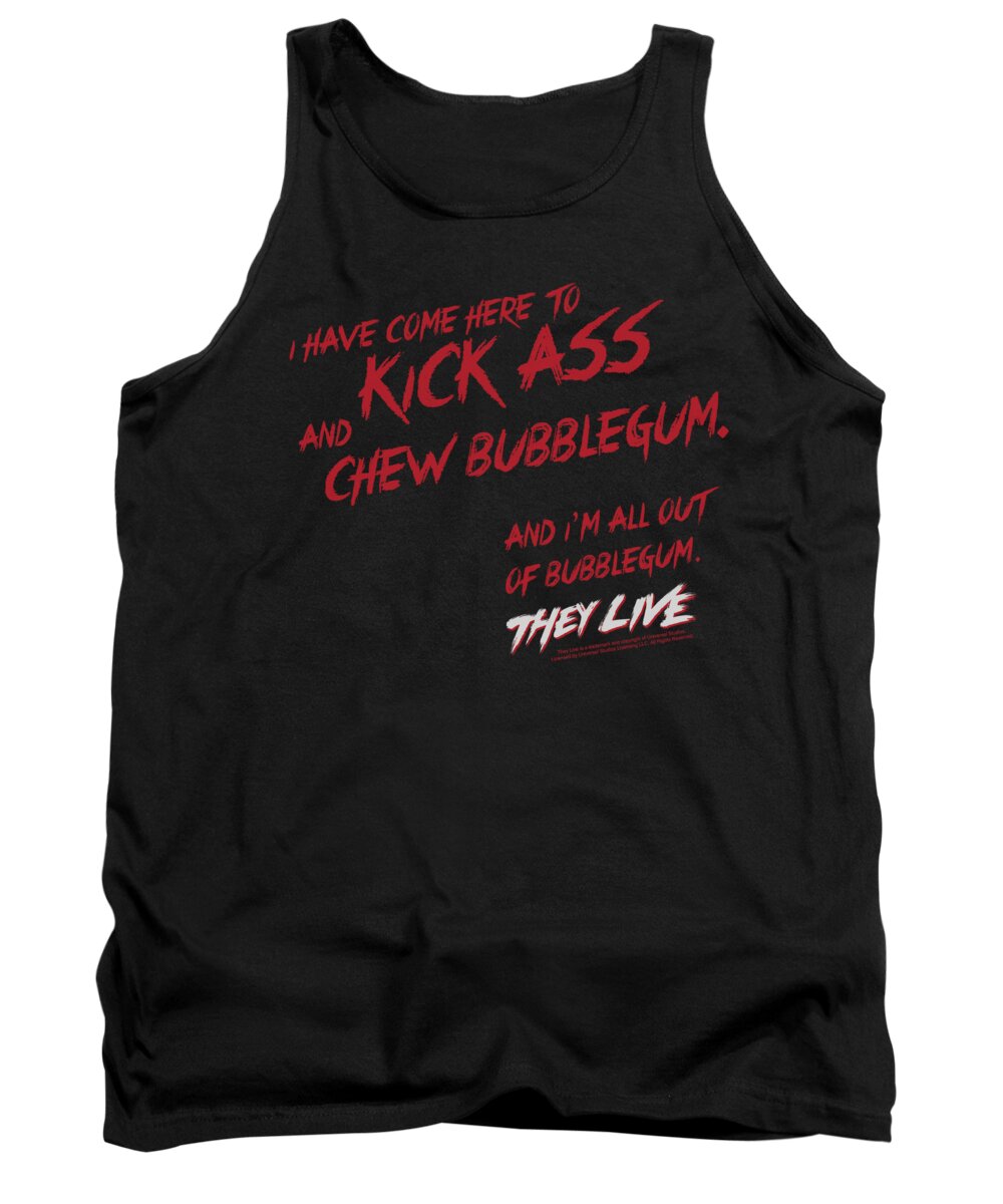They Live Tank Top featuring the digital art They Live - Chew Bubblegum by Brand A