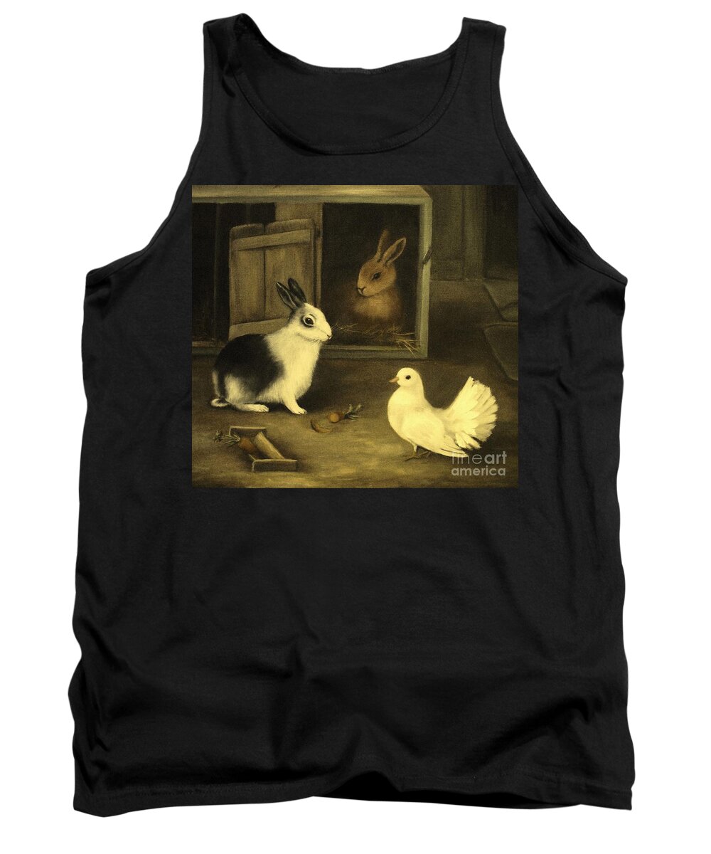 White Doves Tank Top featuring the painting Three Friends Sharing a Moment by Hazel Holland