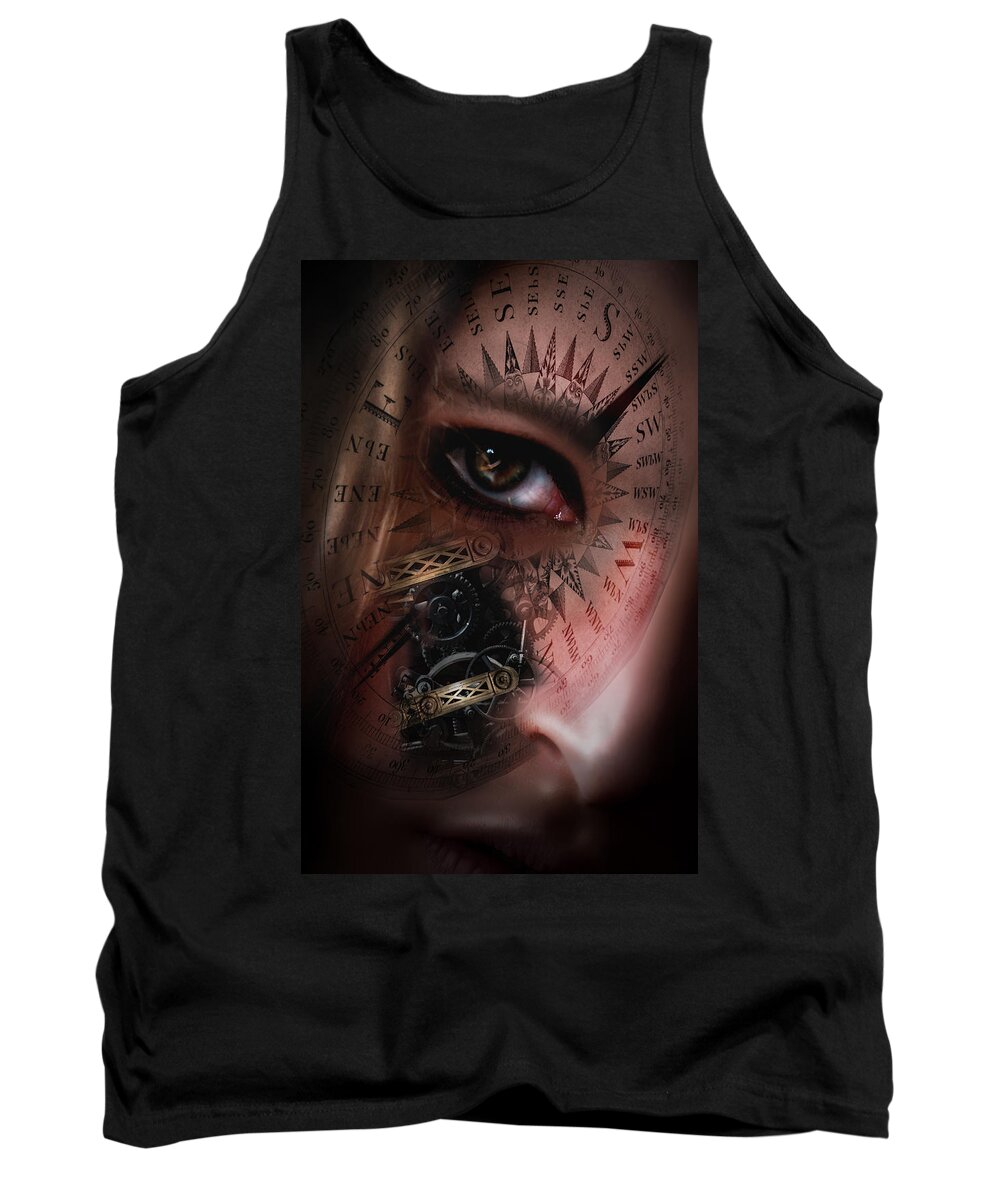 Technical Tank Top featuring the digital art Time Travler by Nathan Wright