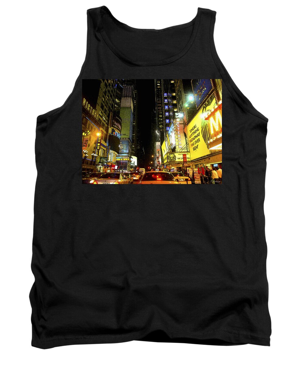 Nyc Tank Top featuring the photograph Times Square Photofresco by Joseph Hedaya