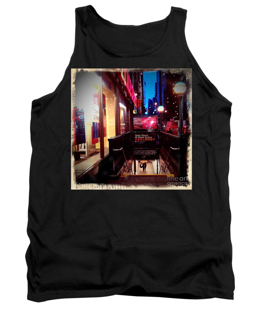 New York City Tank Top featuring the photograph Times Square Station by James Aiken