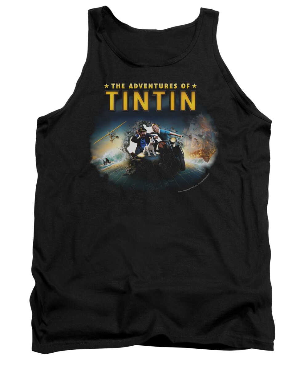 The Adventures Of Tintin Tank Top featuring the digital art Tintin - Journey by Brand A
