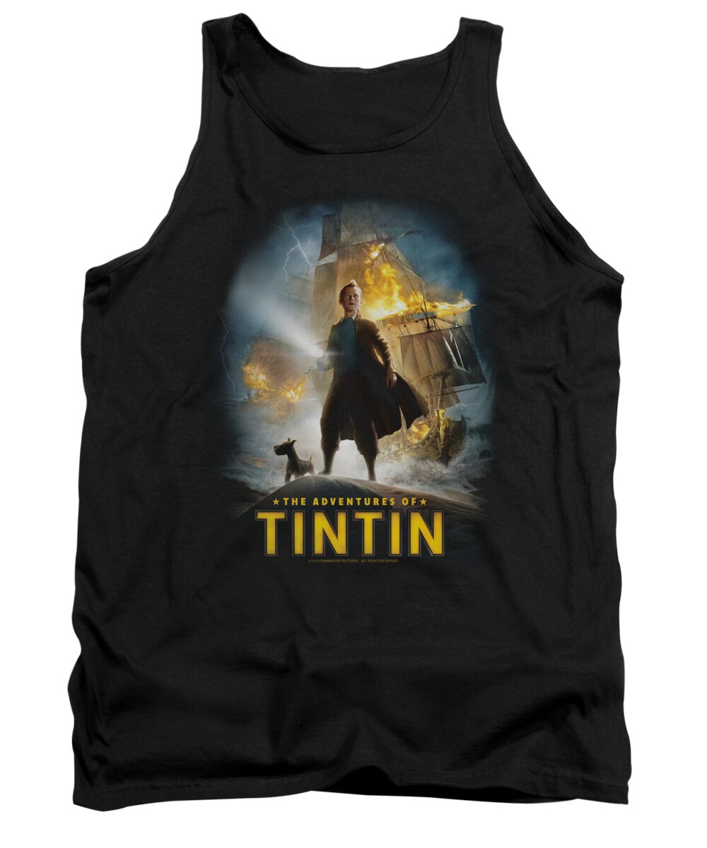The Adventures Of Tintin Tank Top featuring the digital art Tintin - Poster by Brand A