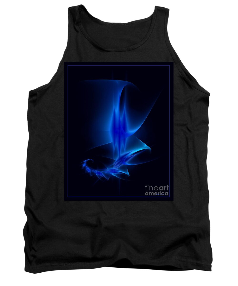 Trail Of Satin Blues Tank Top featuring the digital art Trail of Satin Blues by Elizabeth McTaggart