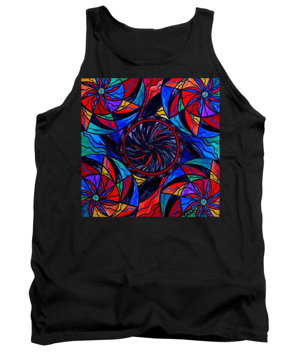 Vibration Tank Top featuring the painting Transforming Fear by Teal Eye Print Store