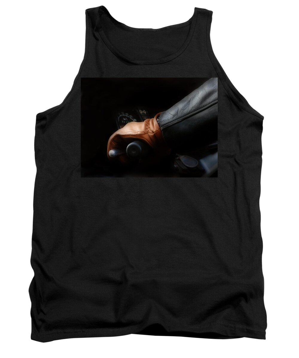Leather Tank Top featuring the photograph Leather Goes For A Ride by Ginger Wakem