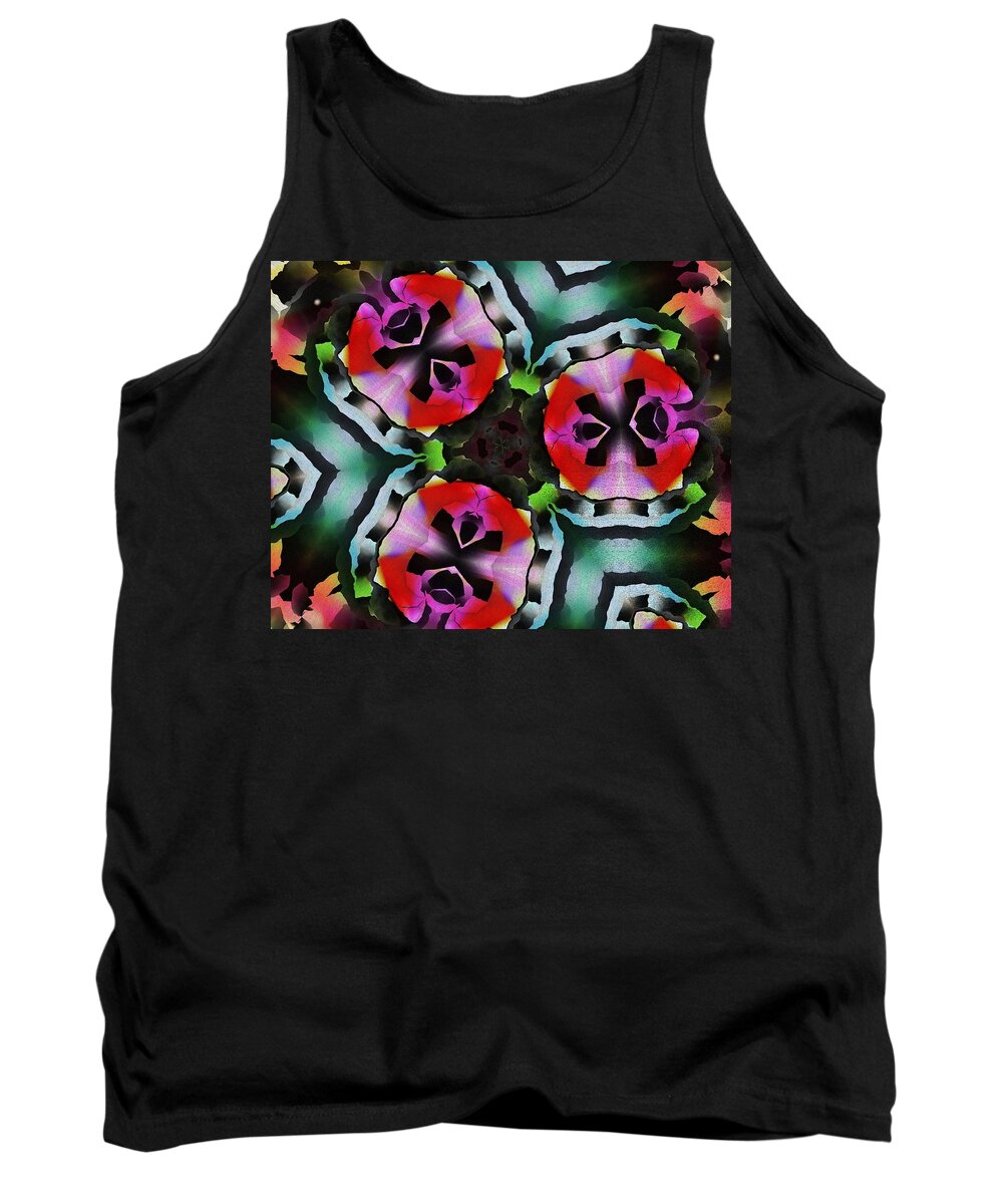 Fine Art Tank Top featuring the digital art Triad by David Lane