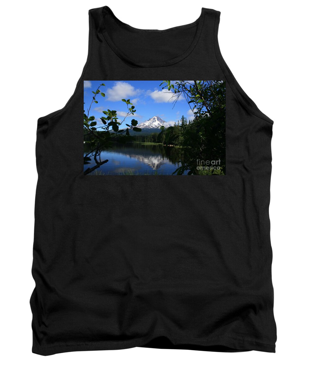 Landscape Tank Top featuring the photograph Trillium Lake with Mt. Hood by Ian Donley