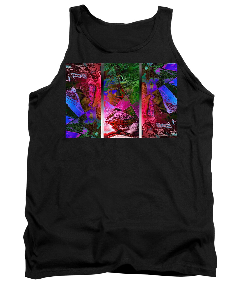 Paula Ayers Tank Top featuring the digital art Triptych Chic by Paula Ayers