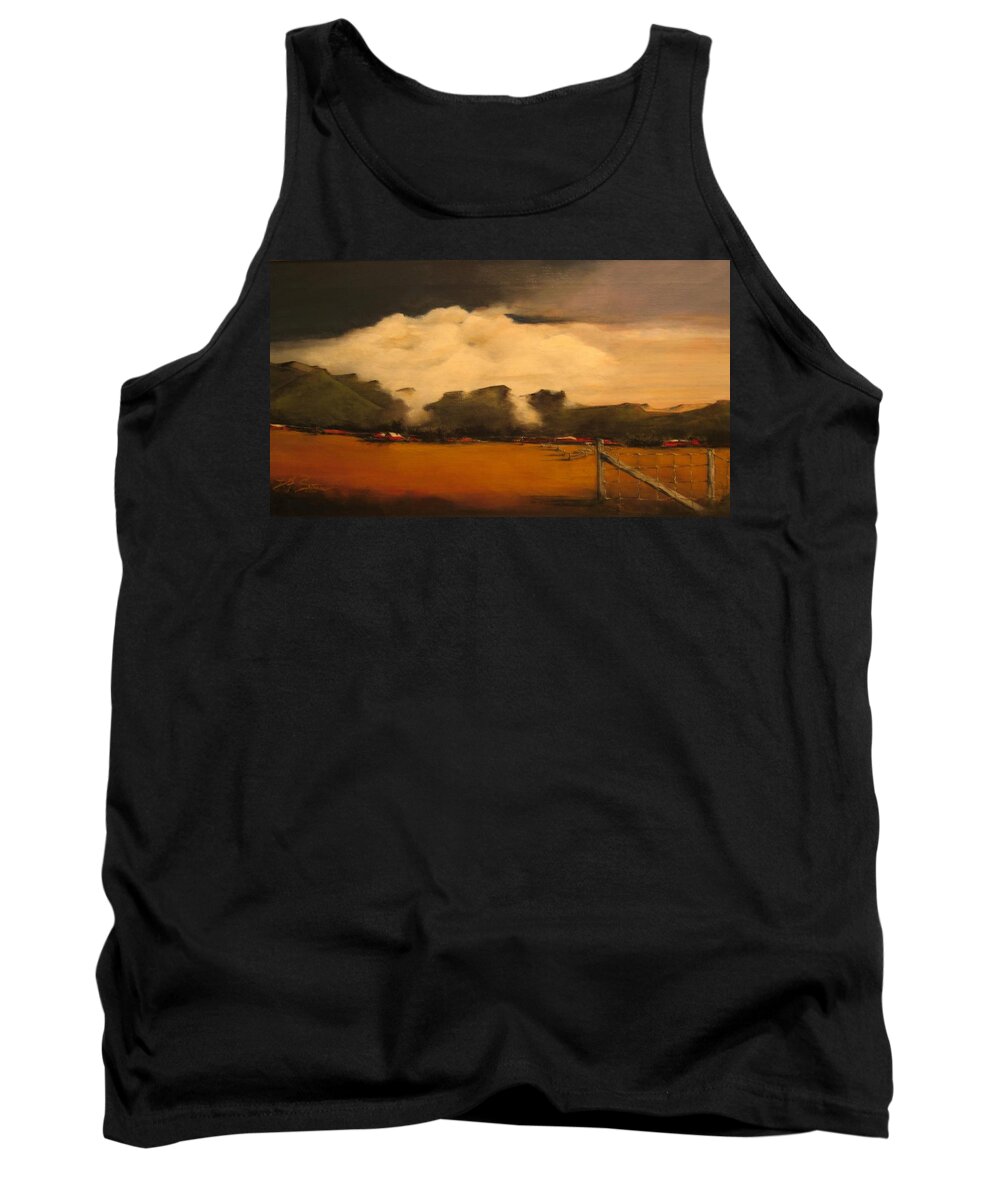 Fineartamerica.com Tank Top featuring the painting Tumbling Clouds by Diane Strain