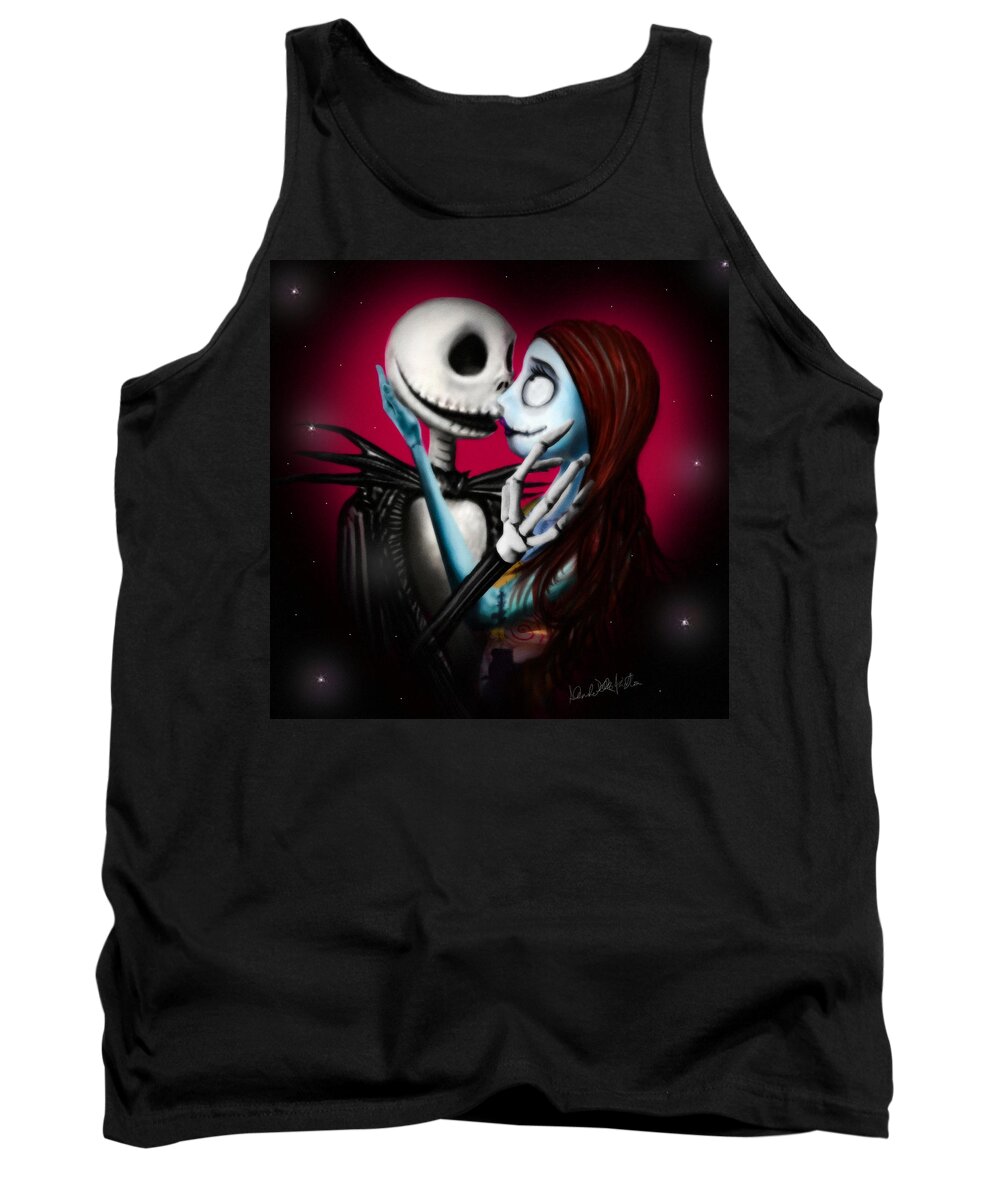 Jack Skeletron Tank Top featuring the digital art Two in one heart by Alessandro Della Pietra
