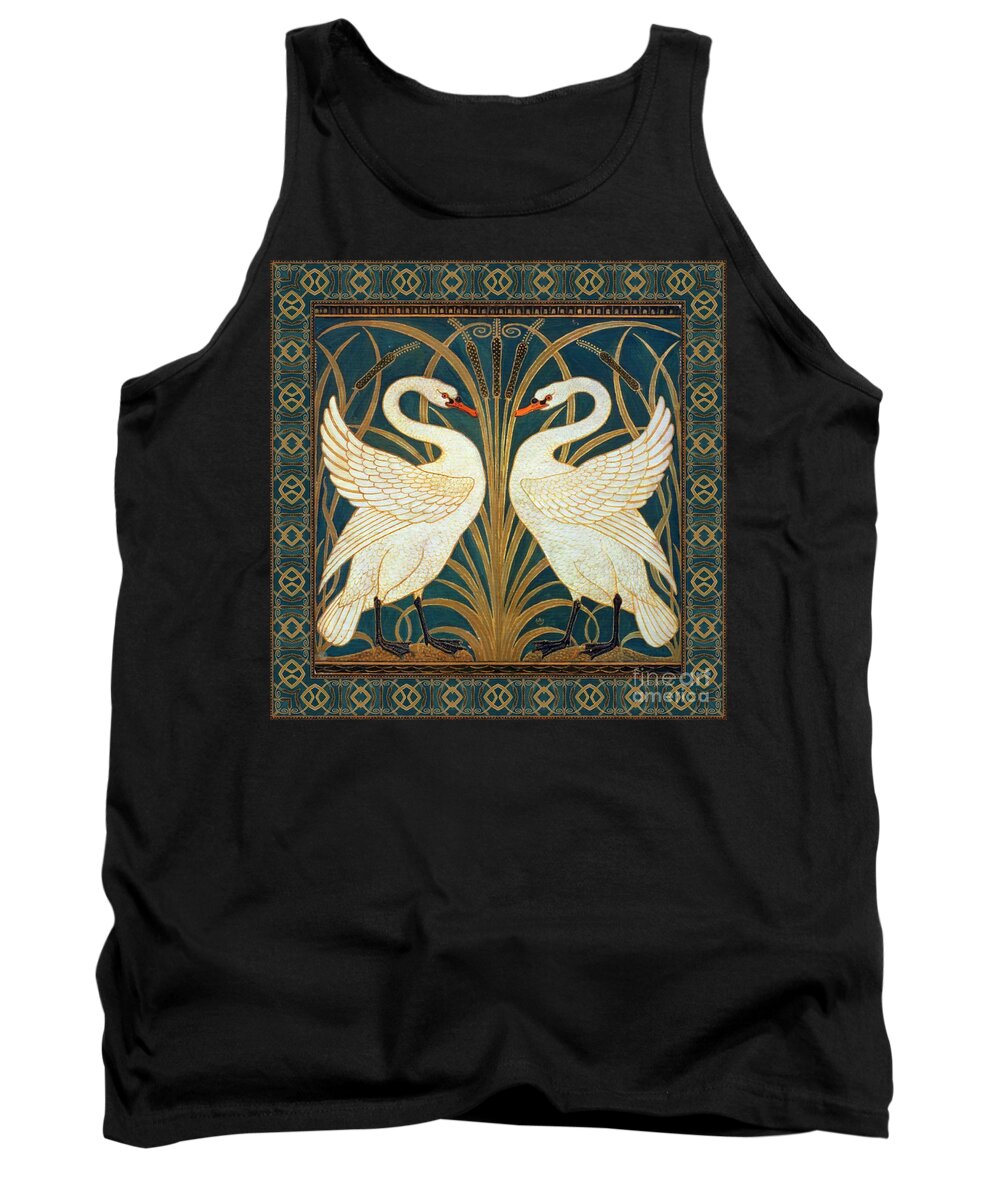 Walter Crane Tank Top featuring the painting Two Swans by Walter Crane