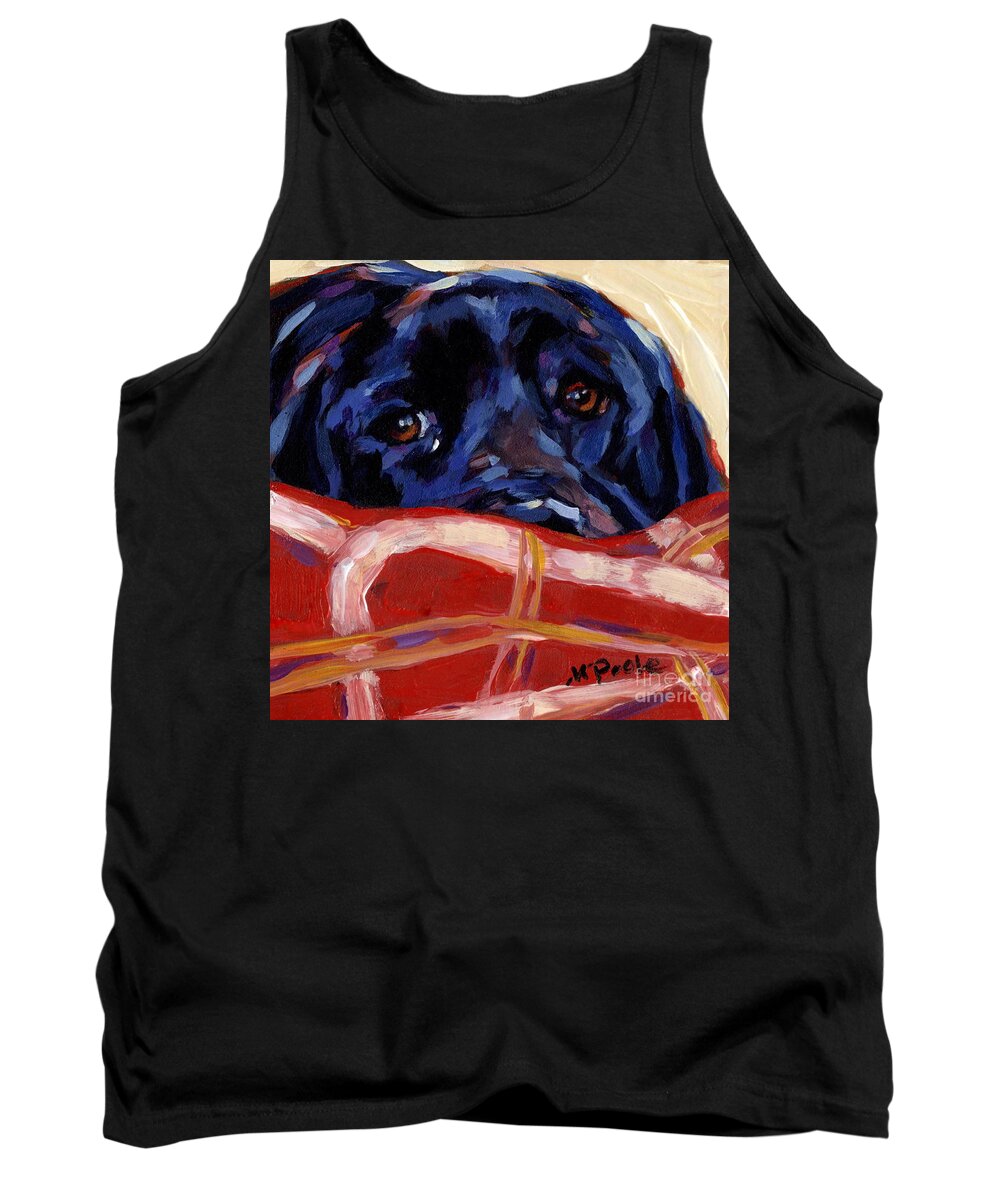 Black Labrador Retriever Tank Top featuring the painting Under Cover by Molly Poole