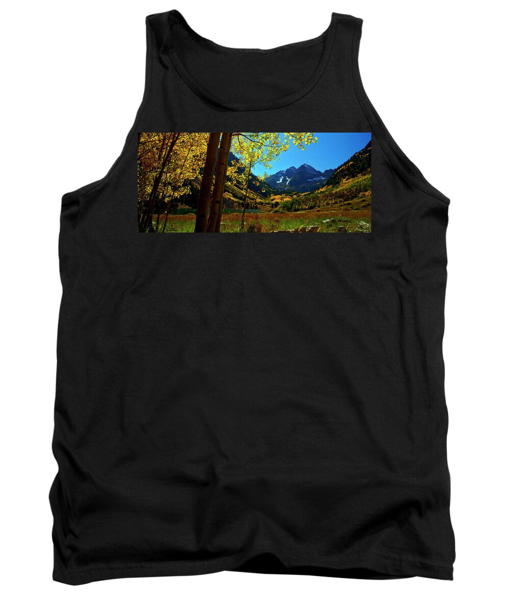 Rocky Mountains Tank Top featuring the photograph Under Golden Trees by Jeremy Rhoades
