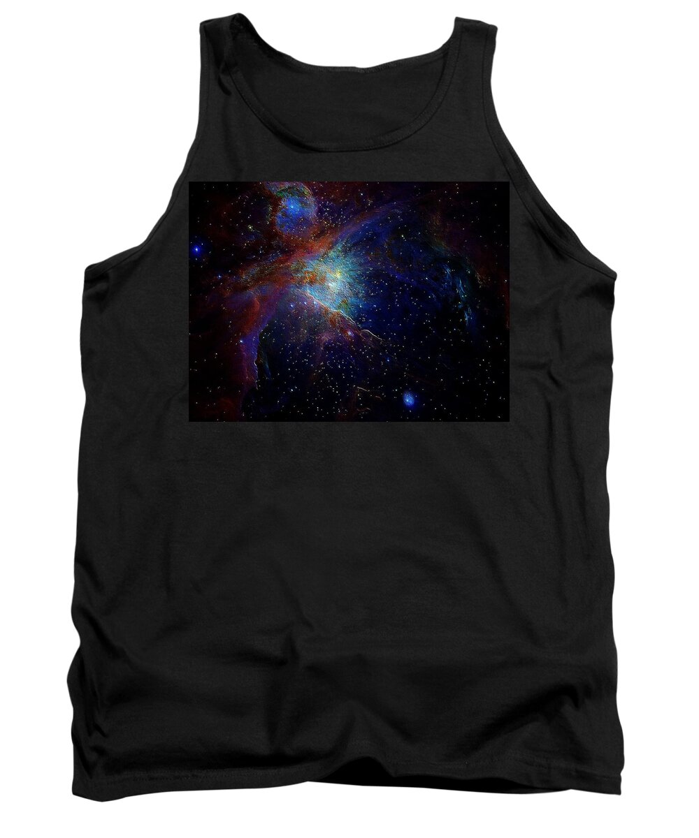 Unknown Tank Top featuring the painting Unknown Distant Worlds by Maciek Froncisz
