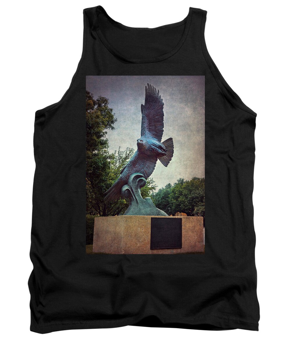 Joan Carroll Tank Top featuring the photograph UNT Eagle In High Places by Joan Carroll