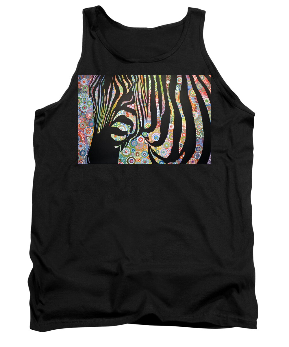 Zebra Tank Top featuring the painting Urban Jungle by Amy Giacomelli