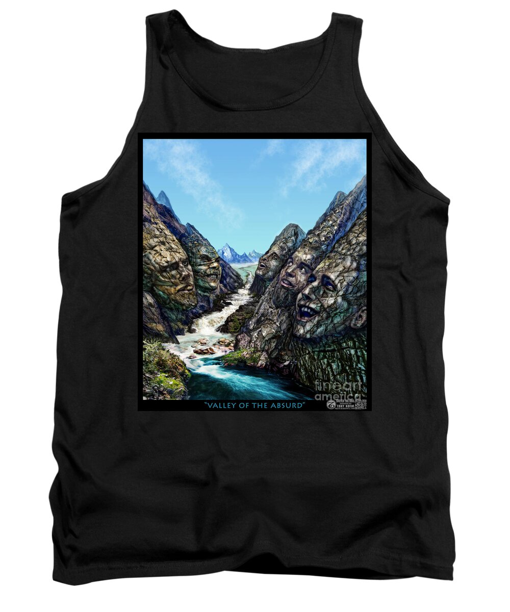 Expain Tank Top featuring the mixed media Valley of the Absurd by Tony Koehl