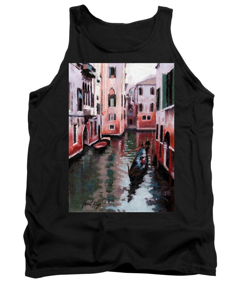 Cities Tank Top featuring the painting Venice Gondola Ride by Janet King