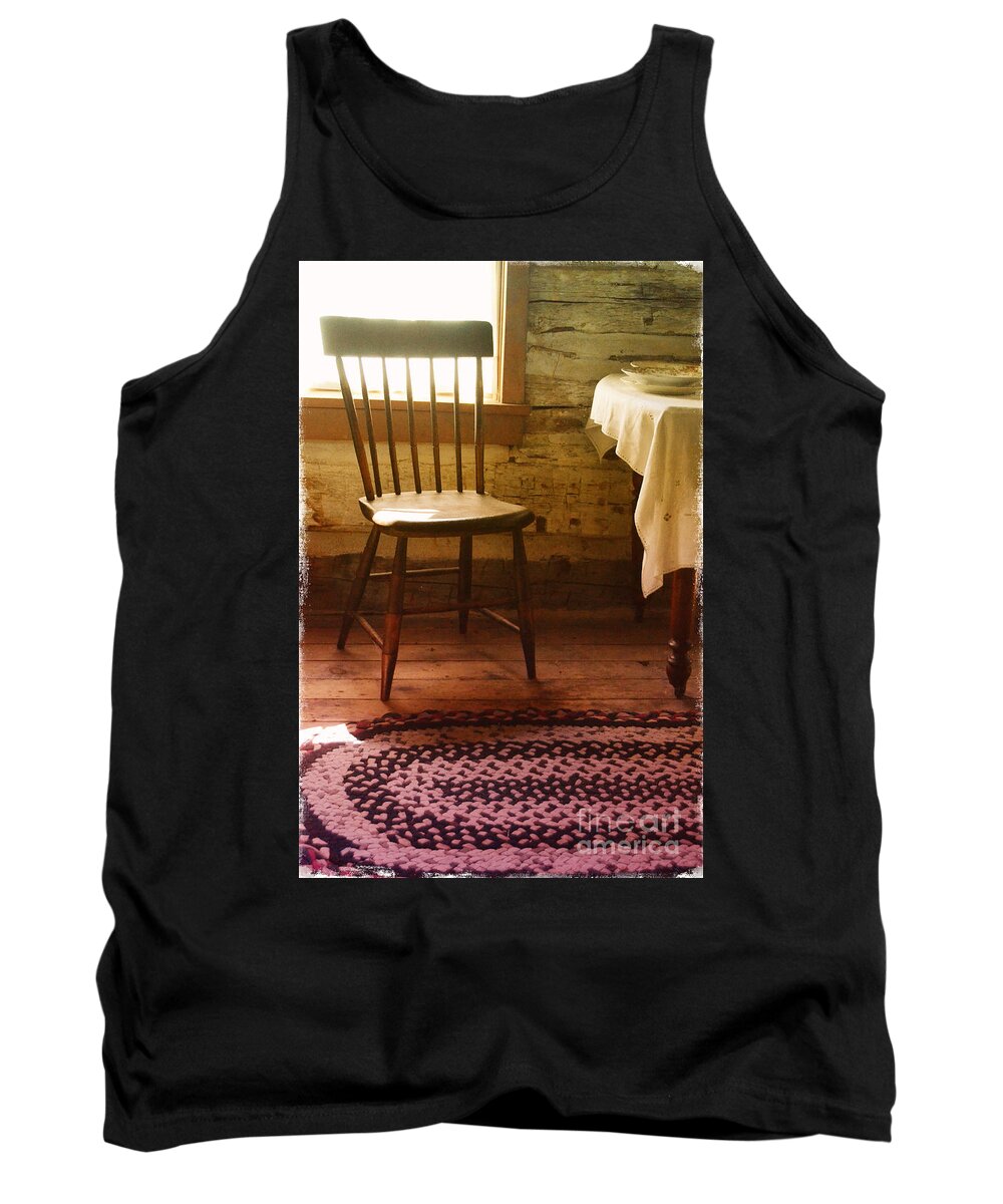 Chair Tank Top featuring the photograph Vintage Chair and Table by Jill Battaglia