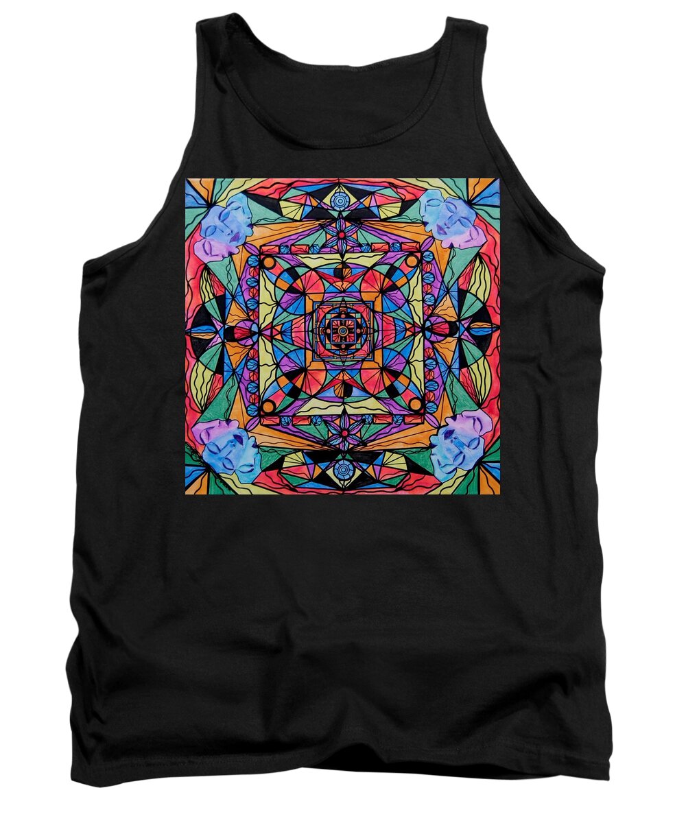 Frequency Painting Tank Top featuring the painting Voice Dialogue The One by Teal Eye Print Store