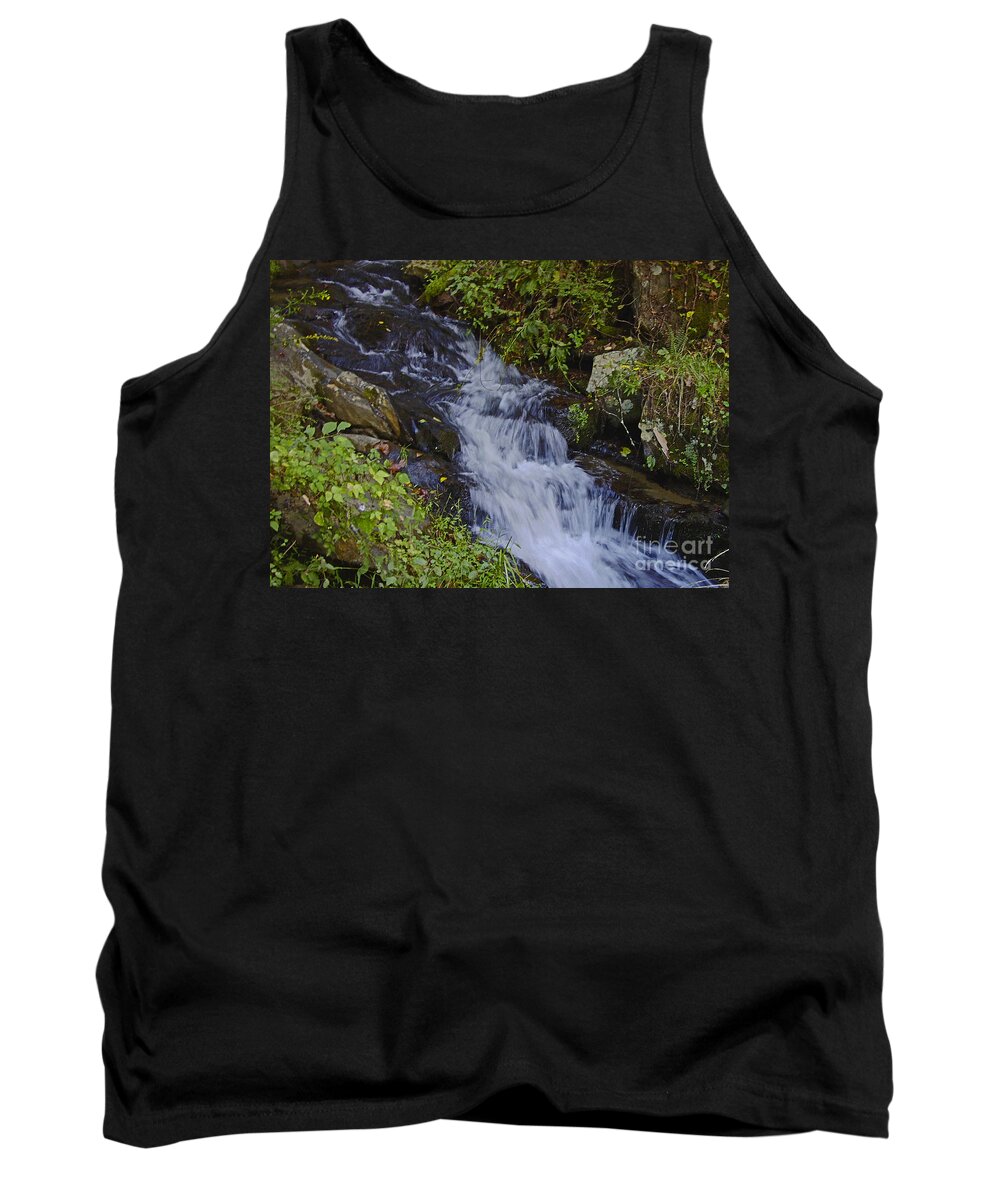 Rural Tank Top featuring the photograph Water Falling by Sandra Clark