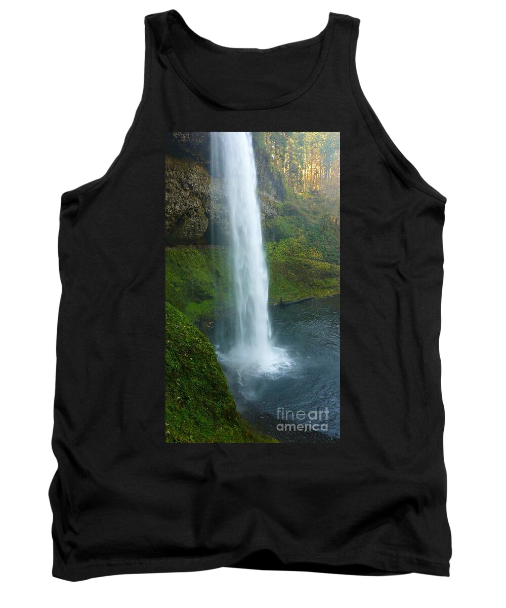Fall In The Forest Tank Top featuring the photograph Waterfall View by Susan Garren