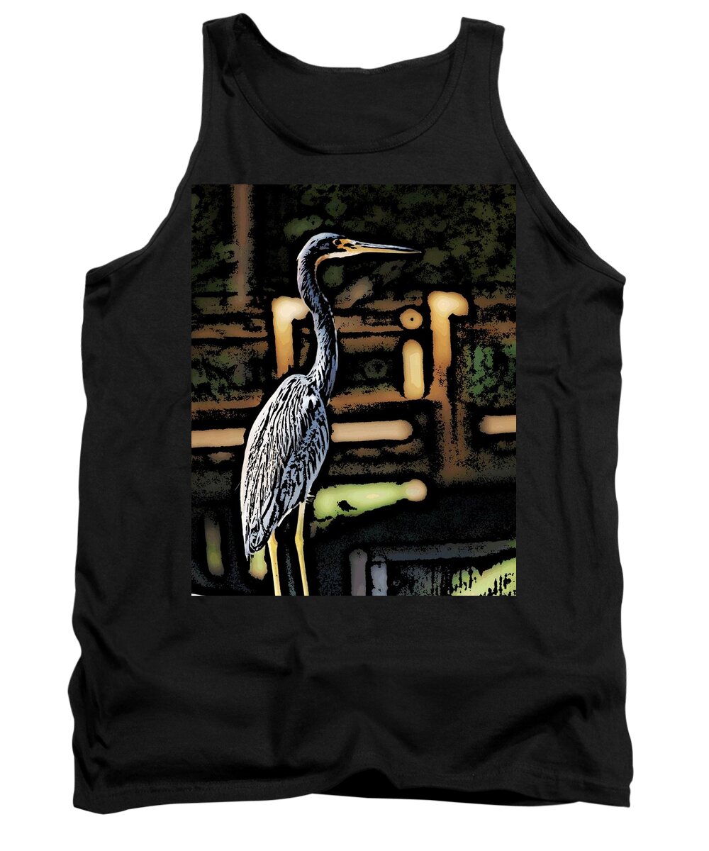  Tank Top featuring the digital art WC Great Blue by David Lane