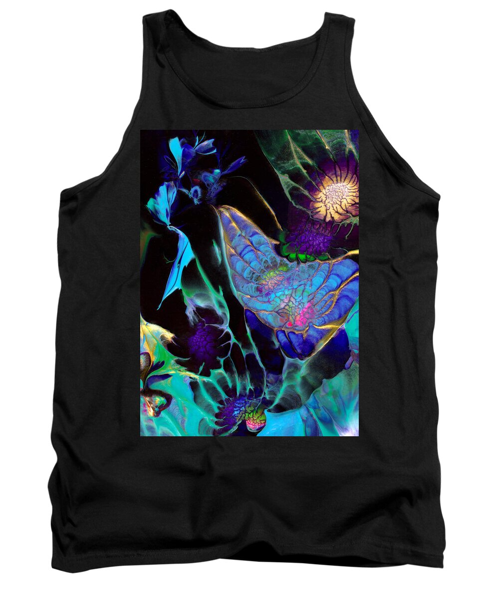 Outer Space Tank Top featuring the painting Webbed Galaxy by Nan Bilden