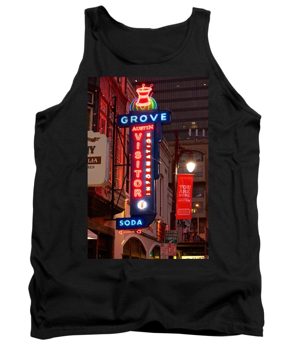 Austin Sign Art Tank Top featuring the photograph Welcome to 6th Street by Kristina Deane