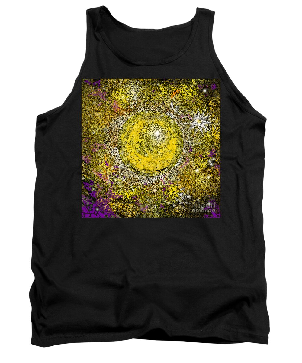 Sun Tank Top featuring the digital art What Kind of Sun I by Carol Jacobs